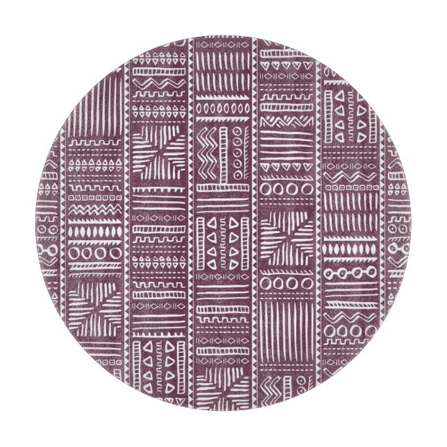Ethnic hand drawn pattern: vintage style cutting board (Front)