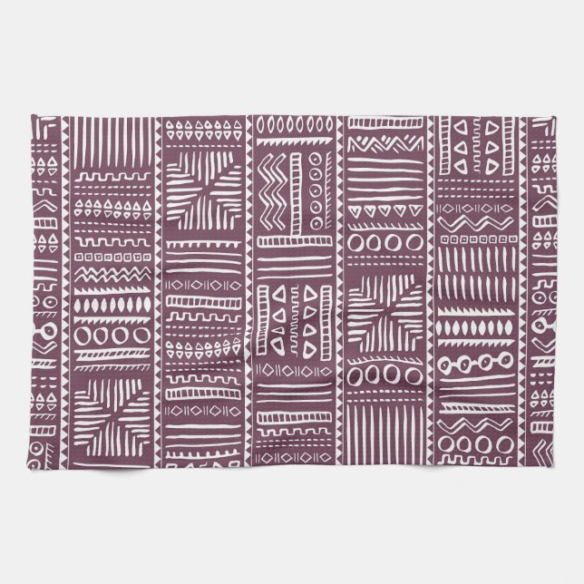 Ethnic hand drawn pattern: vintage style kitchen towel (Horizontal)