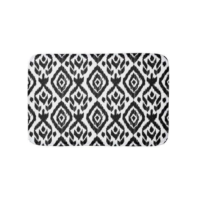 Ethnic hand-drawn, wrapping print pattern. bath mat (Front)