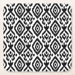 Ethnic hand-drawn, wrapping print pattern. square paper coaster