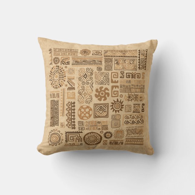 Ethnic handmade ornament throw pillow (Front)
