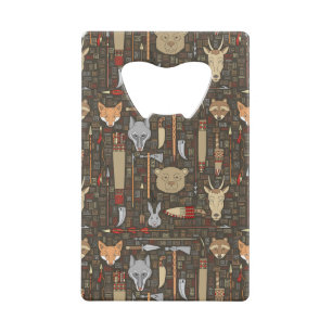 Ethnic Hunting Pattern Credit Card Bottle Opener