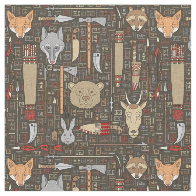 Ethnic Hunting Pattern Fabric (Close Up)