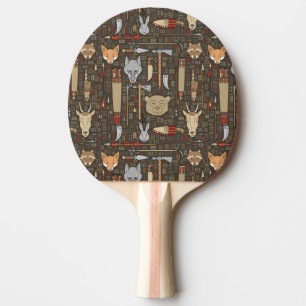 Ethnic Hunting Pattern Ping Pong Paddle