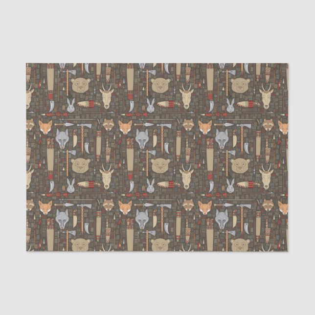 Ethnic Hunting Pattern Tissue Paper (Front)