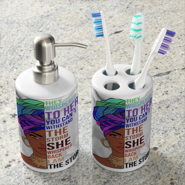 Ethnic I Am The Storm  Toothbrush Holder (Front)