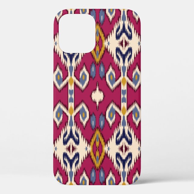 Ethnic ikat chevron pattern background Traditional Case-Mate iPhone Case (Back)