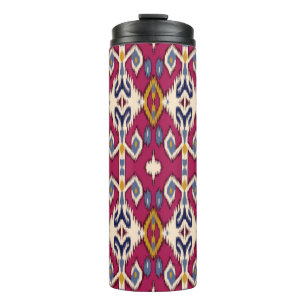 Ethnic ikat chevron pattern background Traditional Thermal Tumbler