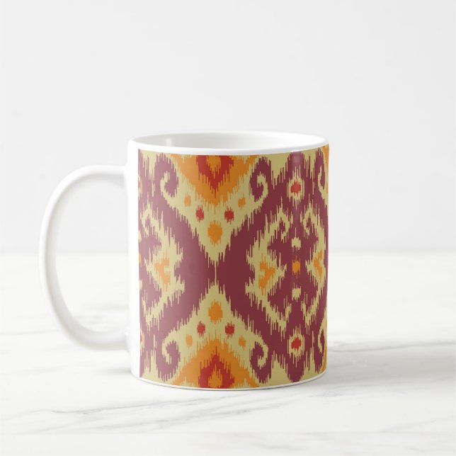 Ethnic Ikat Chevron: Traditional Background Coffee Mug (Left)