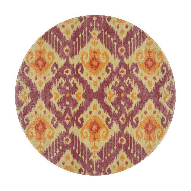 Ethnic Ikat Chevron: Traditional Background Cutting Board (Front)