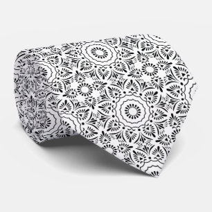 Ethnic Indian arabic  turkish black pattern Tie