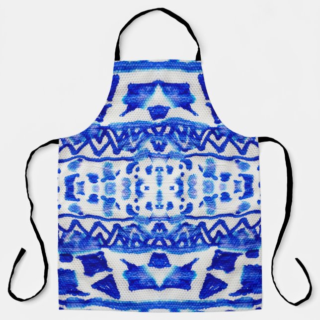 Ethnic Indigo Arrow Native Patterns Apron (Front)