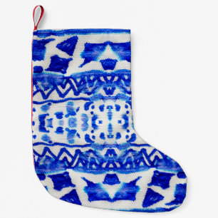 Ethnic Indigo Arrow Native Patterns Small Christmas Stocking