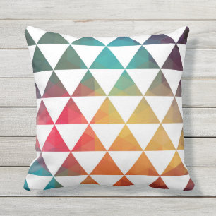 Ethnic Inspired Colourful Triangles Pattern Outdoor Pillow