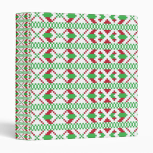 Ethnic Latvian green and red tribal folk art Binder