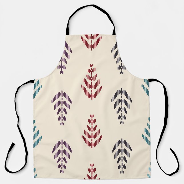Ethnic leaf background art. Seamless pattern in tr Apron (Front)