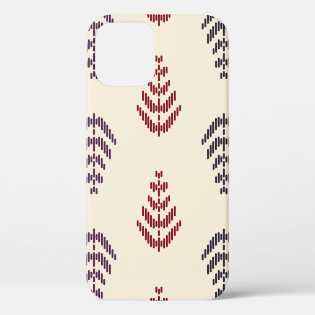 Ethnic leaf background art. Seamless pattern in tr Case-Mate iPhone Case (Back)