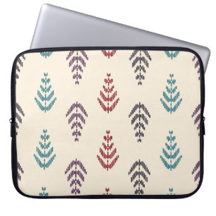 Ethnic leaf background art. Seamless pattern in tr Laptop Sleeve