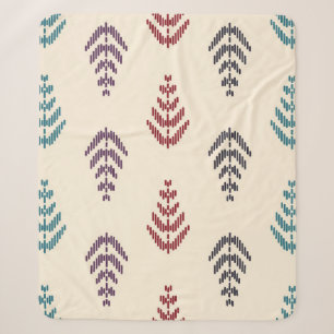 Ethnic leaf background art. Seamless pattern in tr Sherpa Blanket