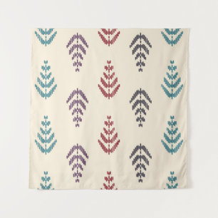 Ethnic leaf background art. Seamless pattern in tr Tapestry