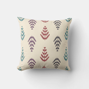 Ethnic leaf background art. Seamless pattern in tr Throw Pillow