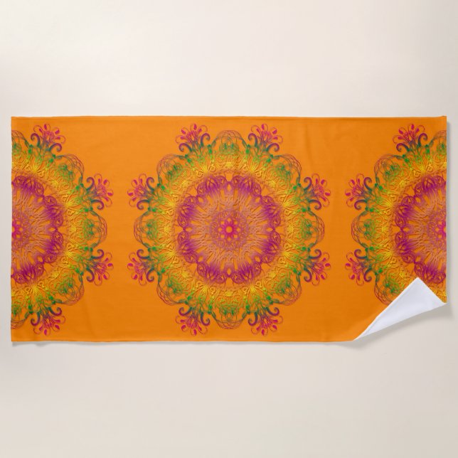 Ethnic Mandala. Beach Towel (Front)