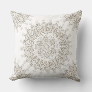 Ethnic Mandala chic OrientaI Indian Boho Pattern Throw Pillow