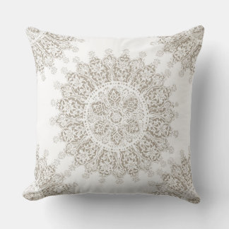 Ethnic Mandala chic OrientaI Indian Boho Pattern Throw Pillow