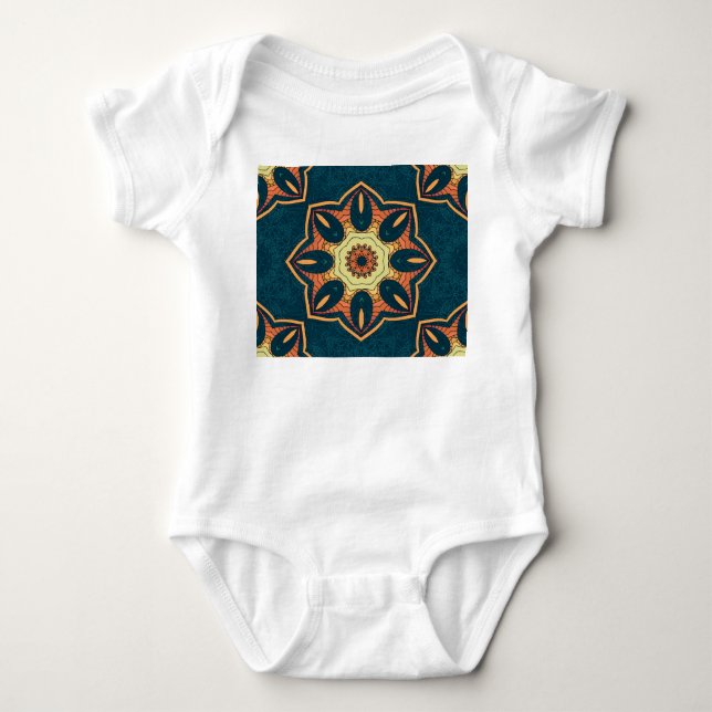 Ethnic mandala: seamless vintage pattern baby bodysuit (Front)