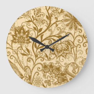 Ethnic Mandalas: Indian Style Pattern Large Clock
