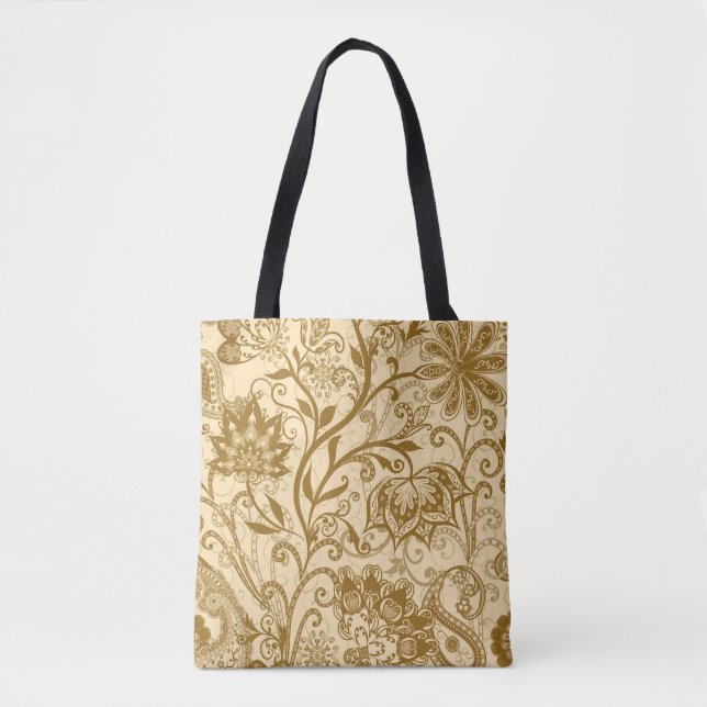 Ethnic Mandalas: Indian Style Pattern Tote Bag (Front)