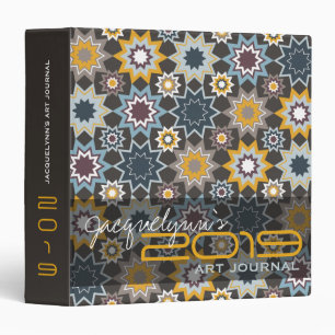 Ethnic Marrakesh Stars Boho Mosaic Pattern Journal Binder