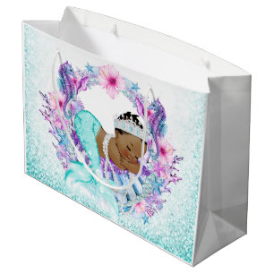Ethnic Mermaid Baby Shower Large Gift Bag
