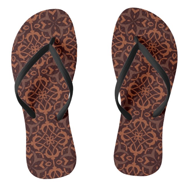 Ethnic modern geometric pattern flip flops (Footbed)