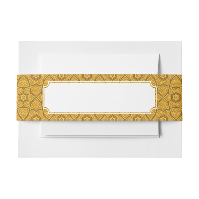 Ethnic modern geometric pattern invitation belly band (Front Example)