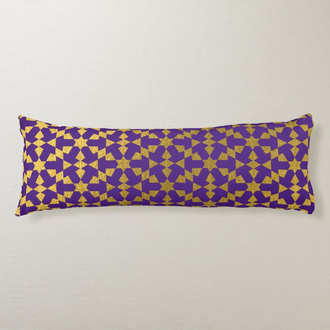 Ethnic Moroccan Geometric Mosaic Pattern  Body Pillow (Front)