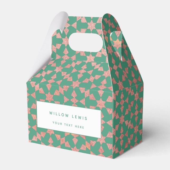 Ethnic Moroccan Geometric Mosaic Pattern Favor Box (Front Side)