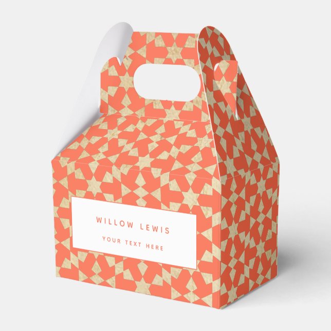 Ethnic Moroccan Geometric Mosaic Pattern  Favor Box (Front Side)