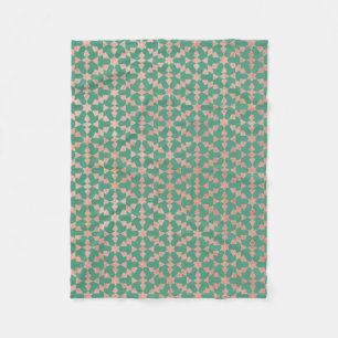 Ethnic Moroccan Geometric Mosaic Pattern Fleece Blanket