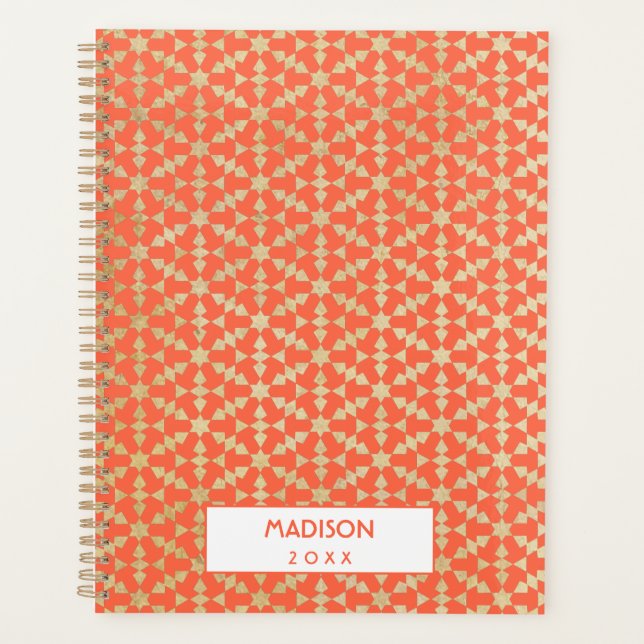 Ethnic Moroccan Geometric Mosaic Pattern Planner (Front)