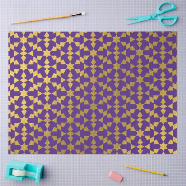 Ethnic Moroccan Geometric Mosaic Pattern  Tissue Paper (Craft)