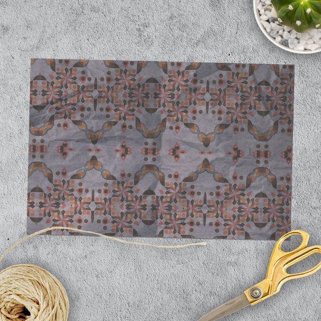 Ethnic Mosaic Kaleidoscopic Pattern In Earthtones Tissue Paper (Creator Uploaded)