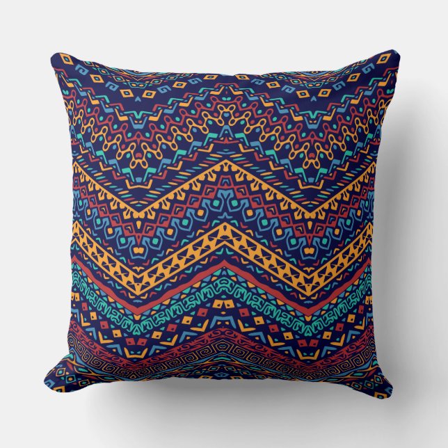 Ethnic Motifs Throw Pillow (Front)