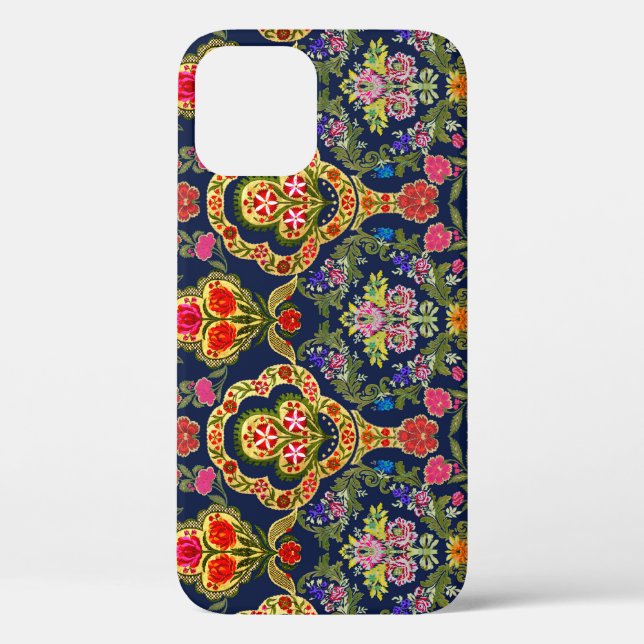 Ethnic Mughal Floral: Blue Seamless Pattern Case-Mate iPhone Case (Back)