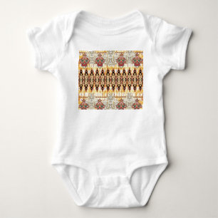 Ethnic Mughal: floral digital pattern Baby Bodysuit