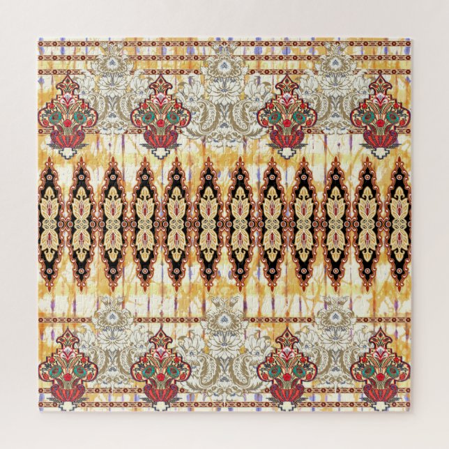 Ethnic Mughal: floral digital pattern Jigsaw Puzzle (Vertical)