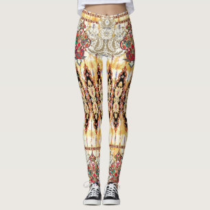 Ethnic Mughal: floral digital pattern Leggings