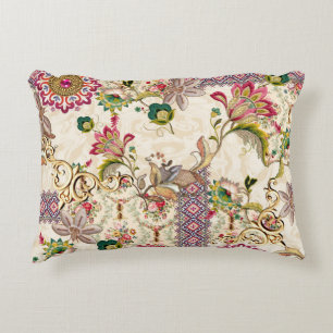 Ethnic Mughal Floral Paisley Accent Pillow
