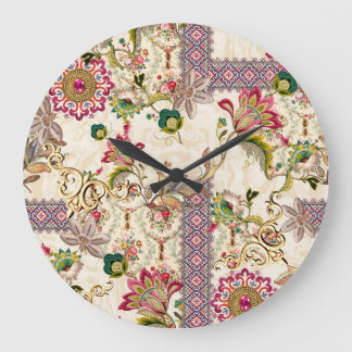 Ethnic Mughal Floral Paisley Large Clock