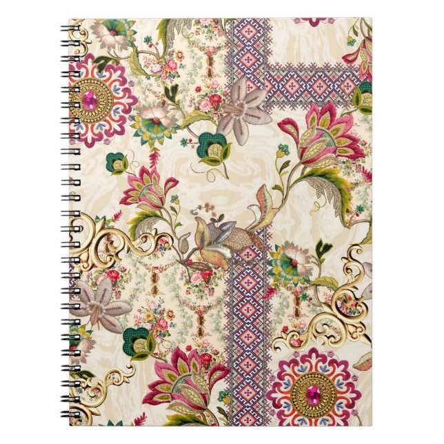 Ethnic Mughal Floral Paisley Notebook (Front)